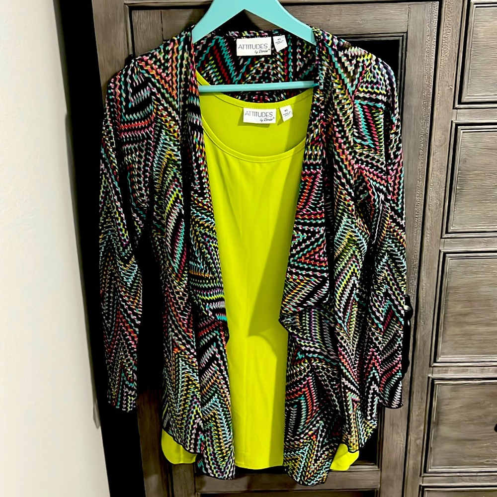 Attitudes by Renee 2 piece tank top and cardigan